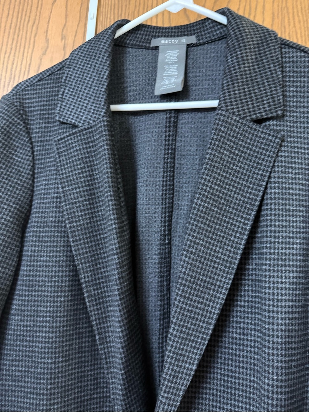 Matty M Charcoal Houndstooth Blazer size L